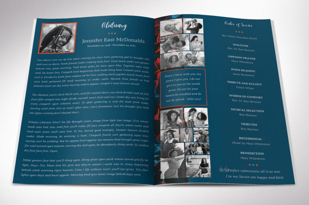Black Princess Funeral Program Template