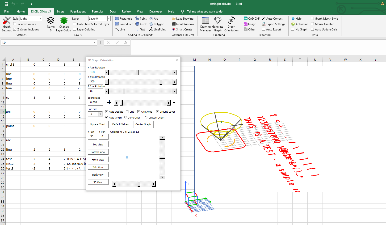Excel Draw Program Running