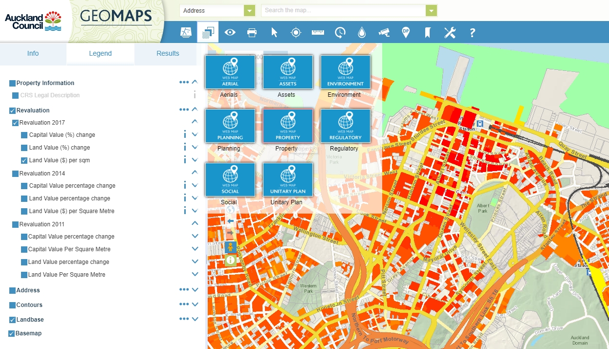 GIS viewer instruction Greater Auckland