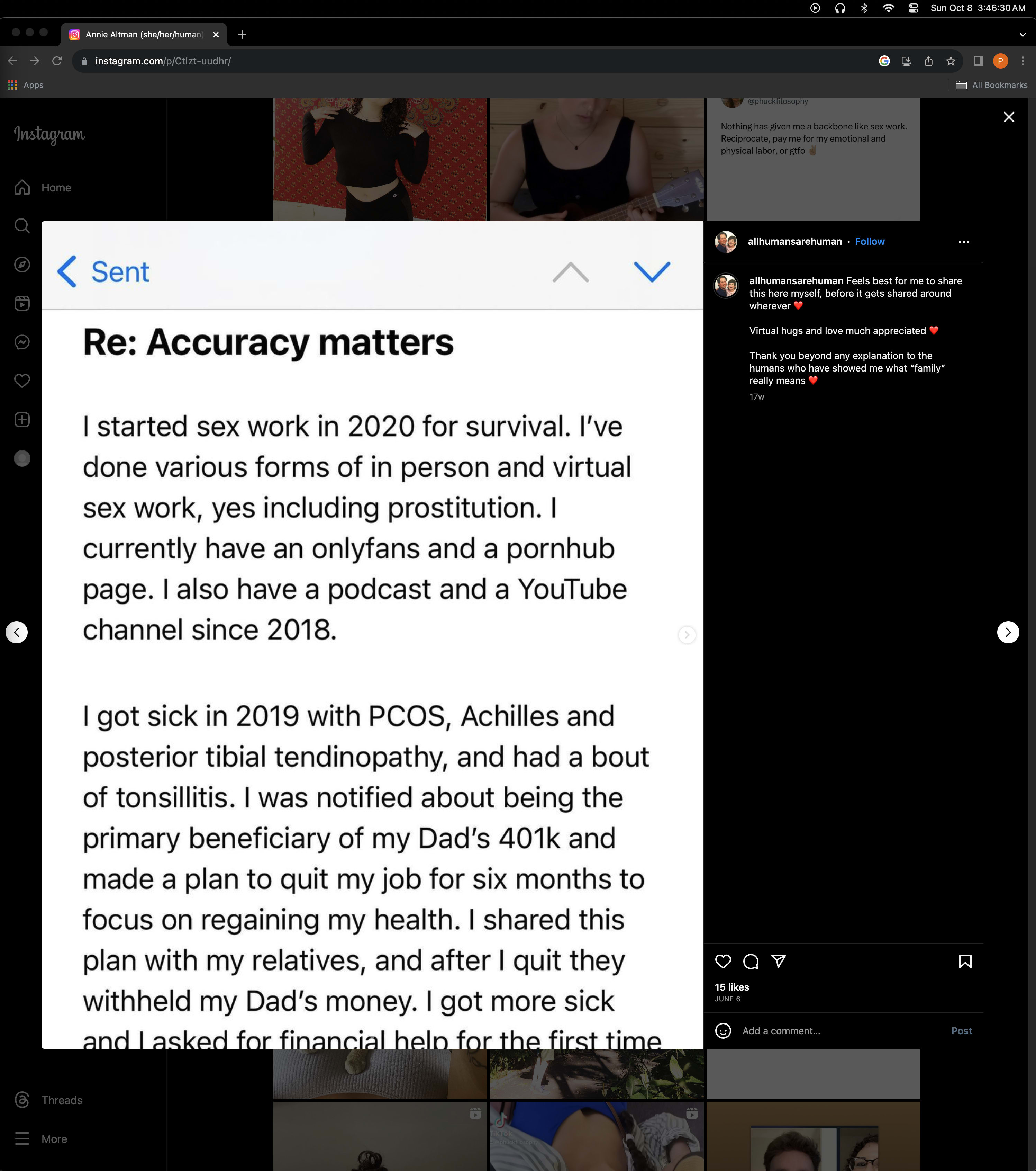 Sam Altmans sister, Annie Altman, claims Sam has severely abused her -  LessWrong 2.0 viewer