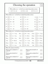 addition multiplication and division 3rd grade 4th grade math worksheet greatschools