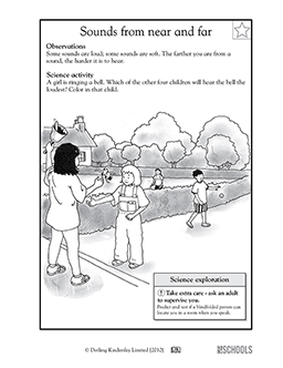 sounds from near and far 1st grade 2nd grade kindergarten science worksheet greatschools