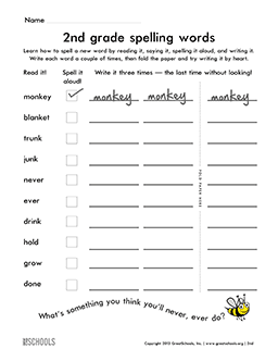 2nd grade spelling words list 6 of 38 2nd grade word