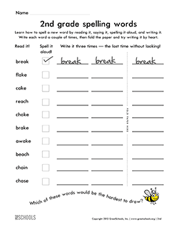 2nd grade spelling words list 15 of 38 2nd grade word lists