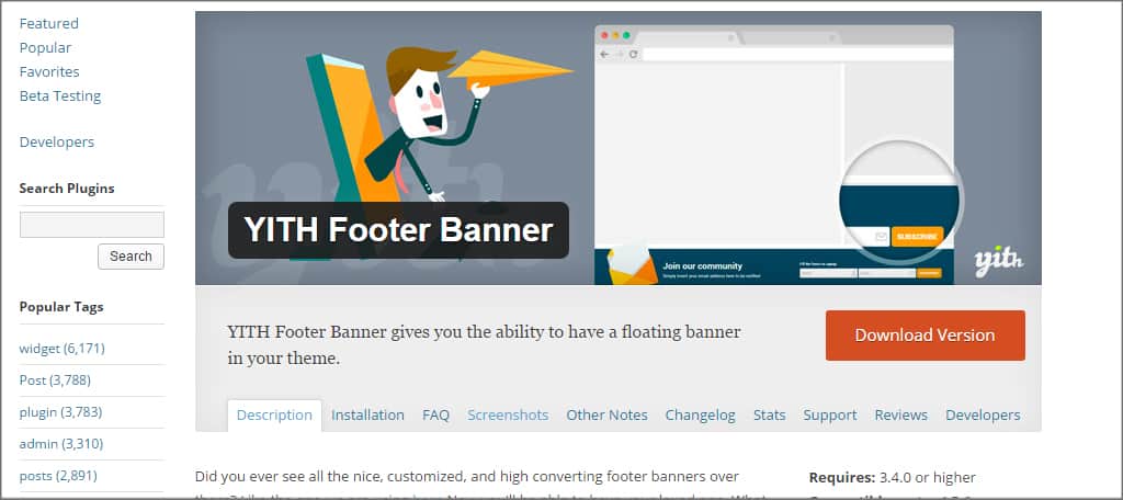 This plugin is no longer being actively maintained and is likely to be removed from the wordpress directory in 2018. How To Add A Floating Footer Bar In Wordpress Greengeeks