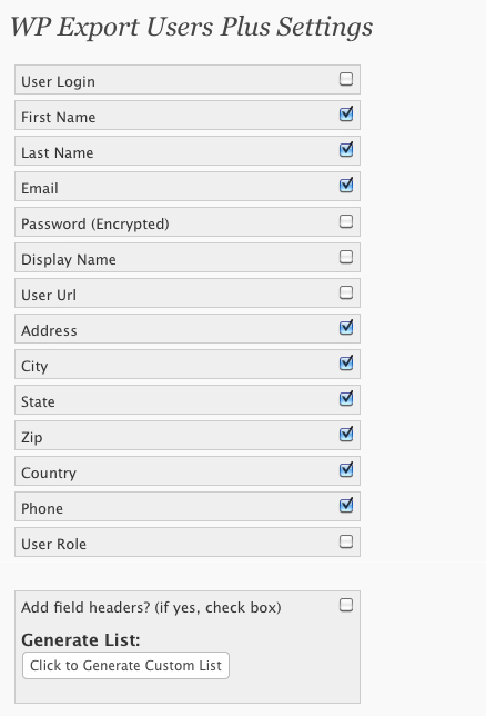 Free and premium plans sales. Wp Export Users Plus Greg Hetrick Creative Services