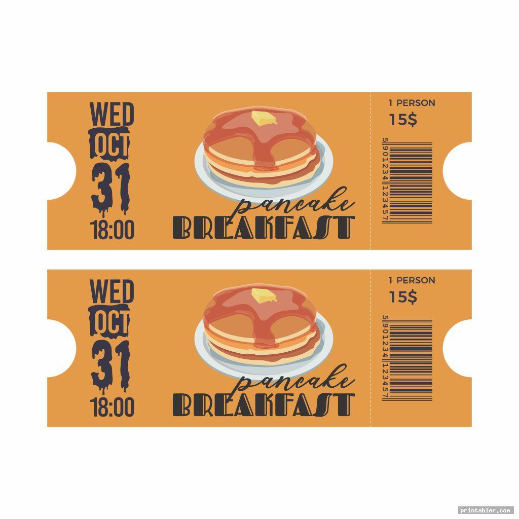 pancake breakfast ticket template printable gridgitcom