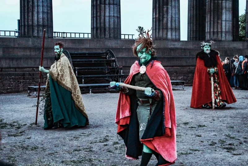 Performers at the Beltane Fire Festival.