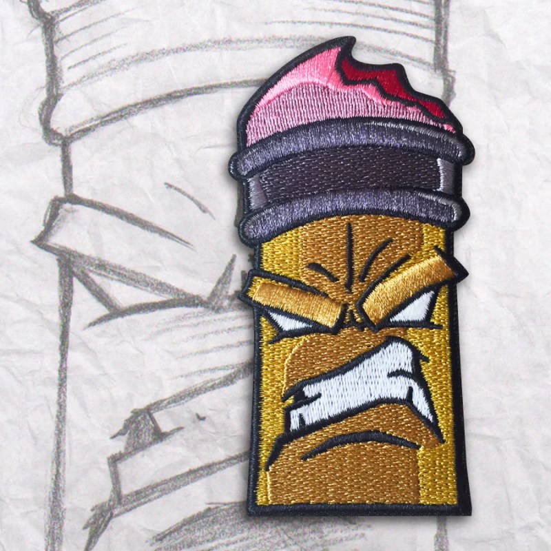 Grumpy Pencil Embroidery Patch - Premium Abstract Background - Desktop