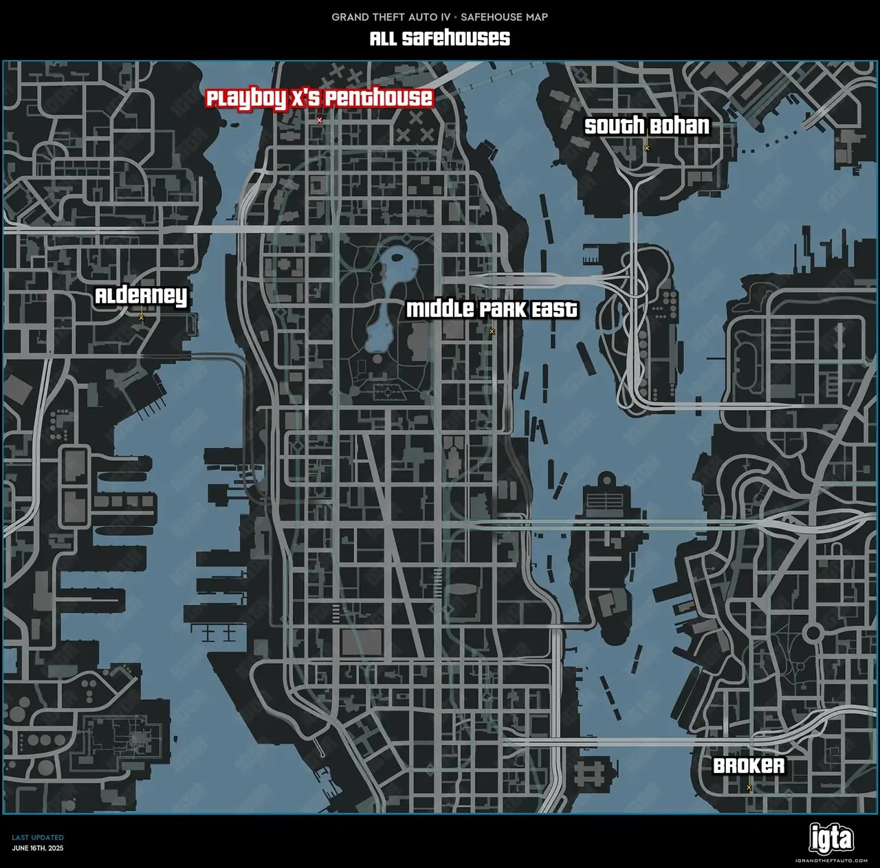 GTA IV All Safehouses Map 375.webp