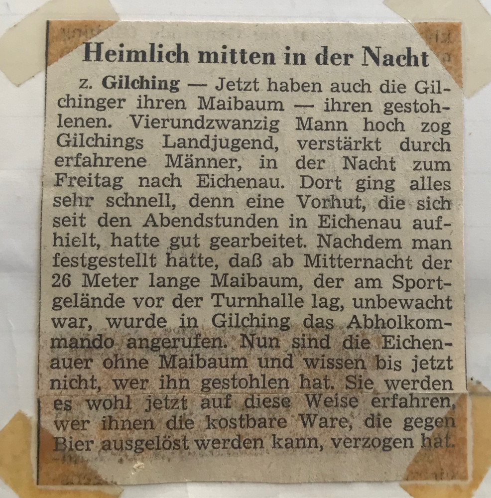 Erster geklauter Maibaum