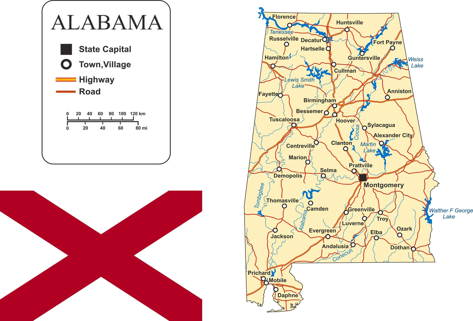 Map Of Alabama Guide Of The World Map Of Alabama 