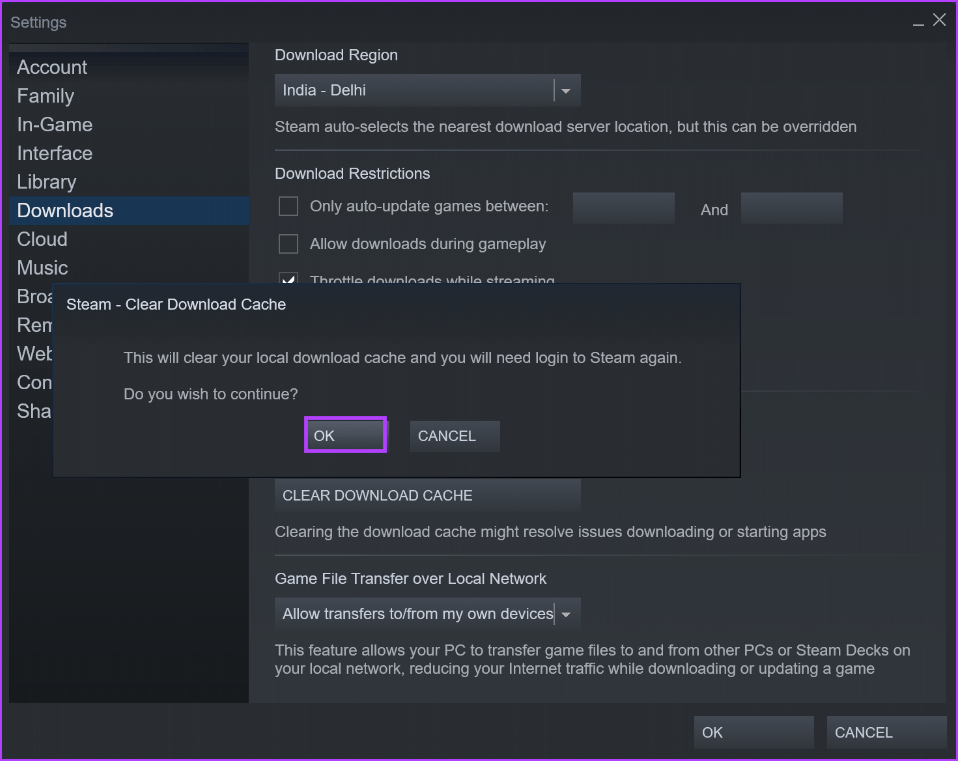 Steam Stuck On Verifying Setup OVPORC Clear Download Cache 2 