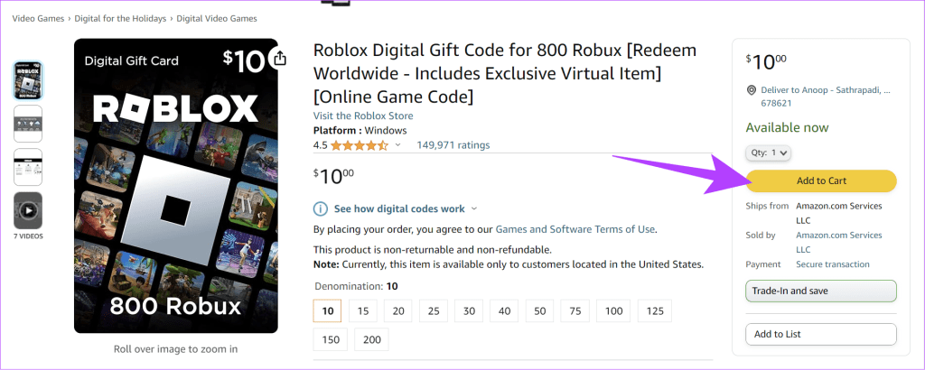 How To Add A Roblox Card To Your Account In 2026 Click Add To Cart 1024x410 