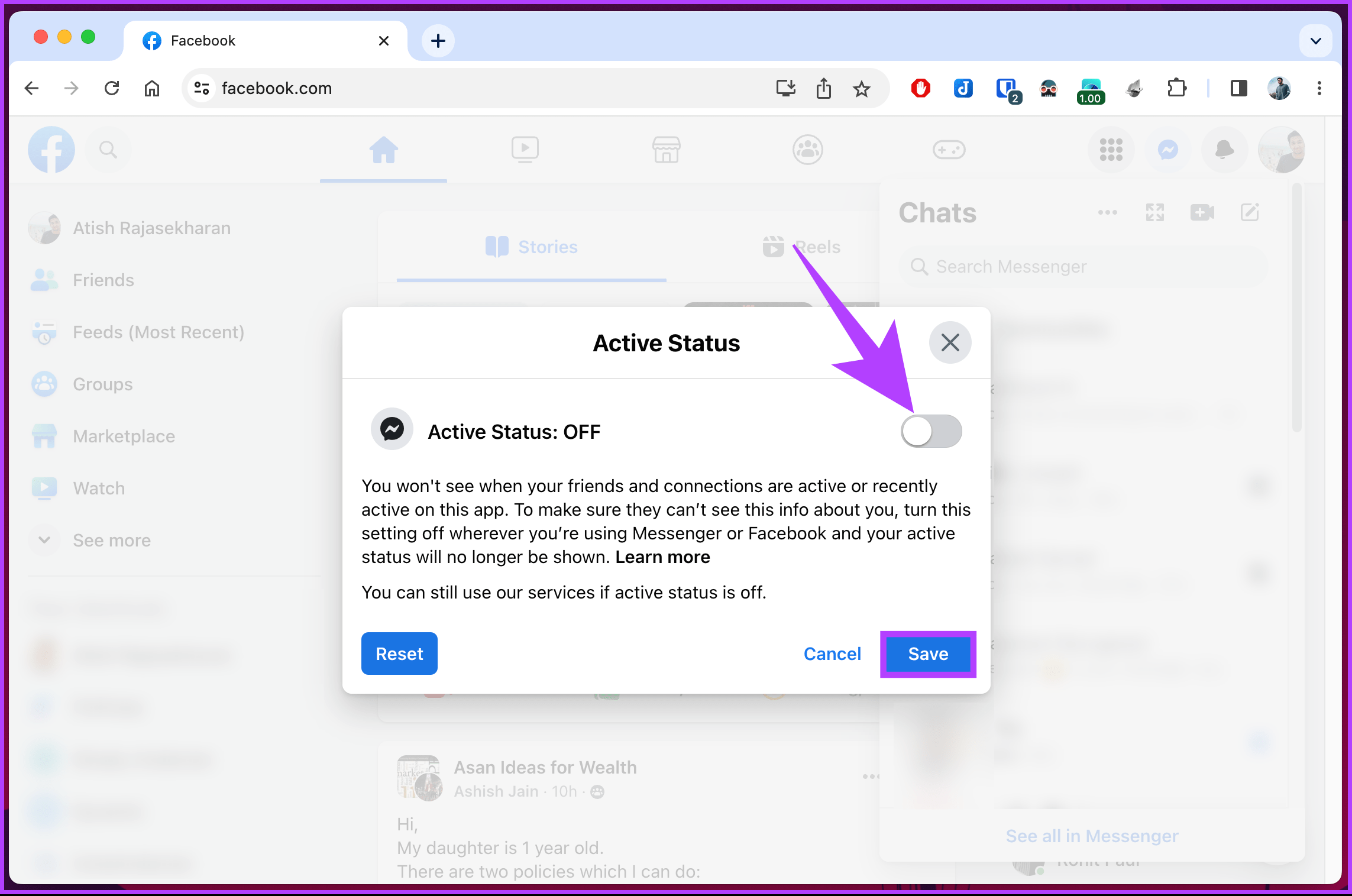 How To Turn Off Active Status On Facebook Guiding Tech How To Turn Off Active Status On Facebook 9 