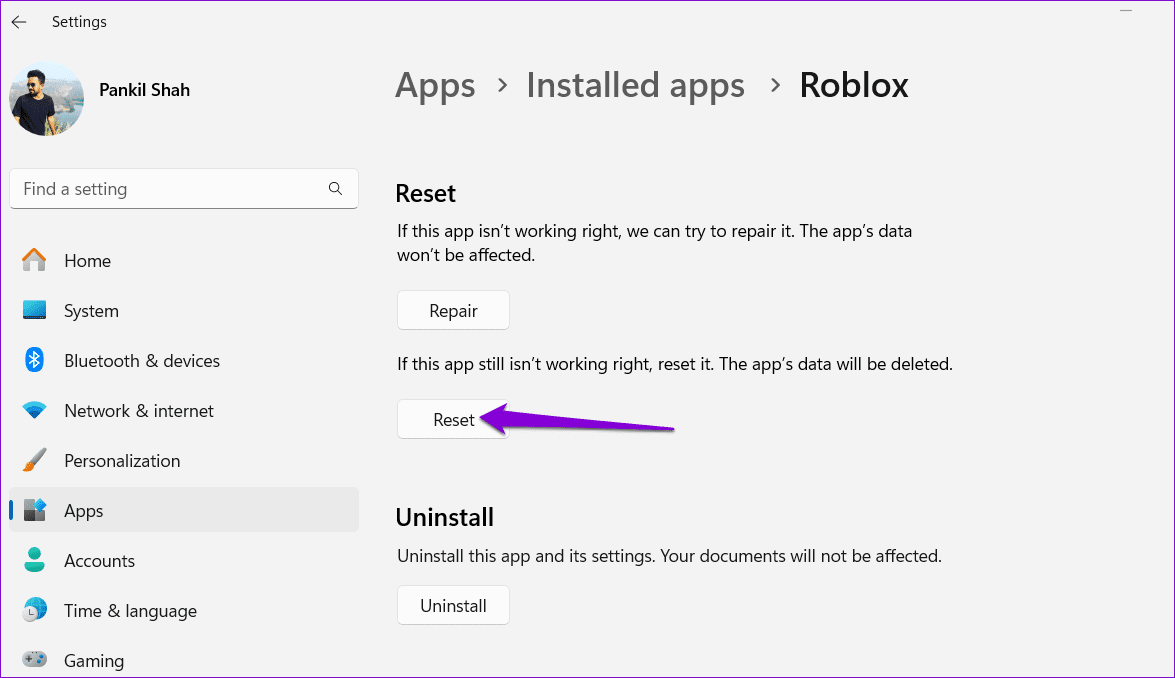 3 Fixes For Roblox Not Updating On Windows Guiding Tech Reset Roblox On Windows 
