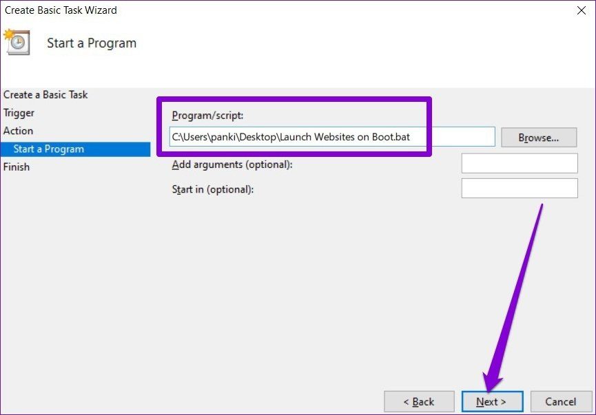 Запустите программу с планировщиком заданий