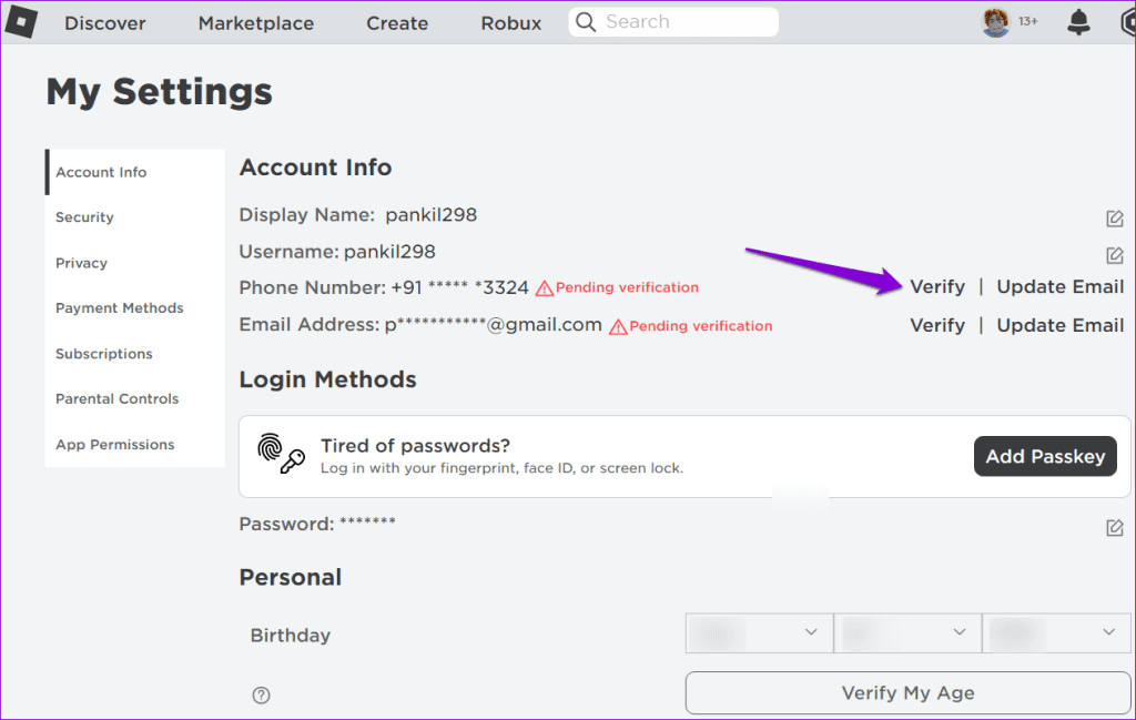 4 Fixes For Can T Purchase Anything On Roblox Guiding Tech Verify Phone Number In Roblox 1 1024x649 