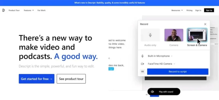 Descript - Best AI Audio Enhancers