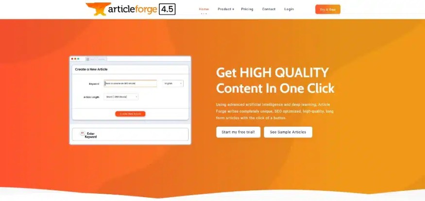 Article Forge -   Best AI Blog Writer Tools 