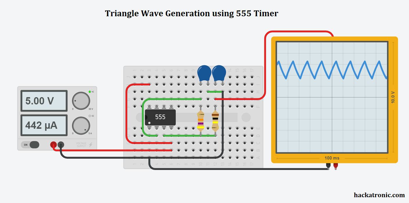 Triangle Wave Generator using 555 Timer » 555 timer IC Hackatronic