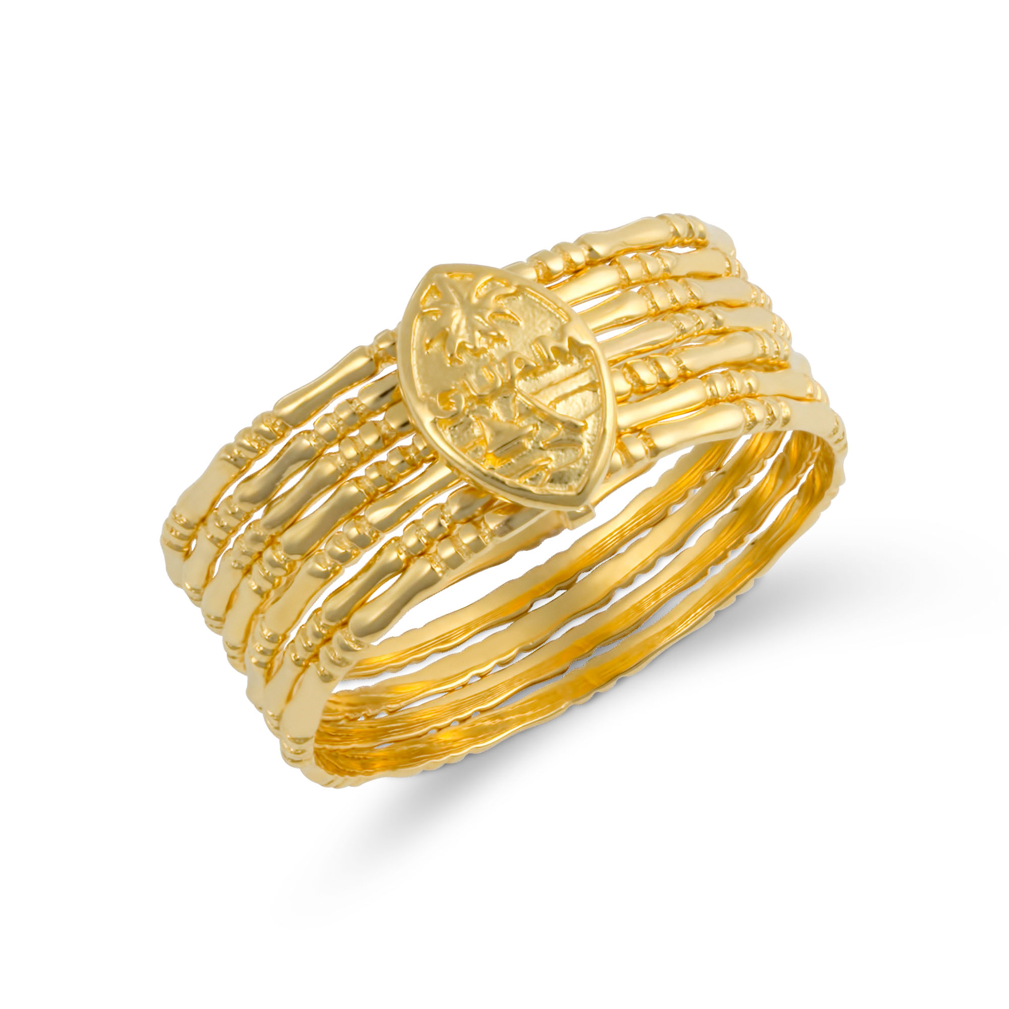 Solid 14K 7-Day Guam Seal Bamboo Ring – Hafa Adai Gold