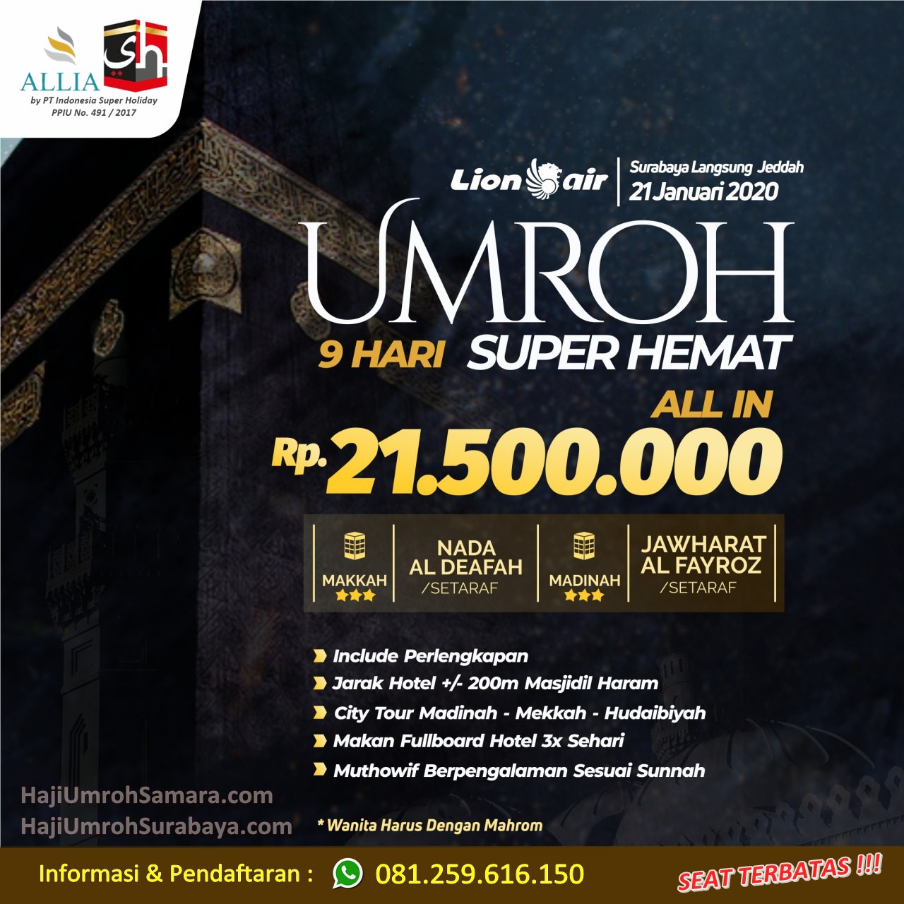 Photo by umrohassakinahjogja on september 05, 2020. Promo Paket Umroh Januari 2020 Start Surabaya Tanpa Transit Haji Umrah Surabaya Travel Umroh Surabaya Sidoarjo Travel Umroh Haji Di Surabaya