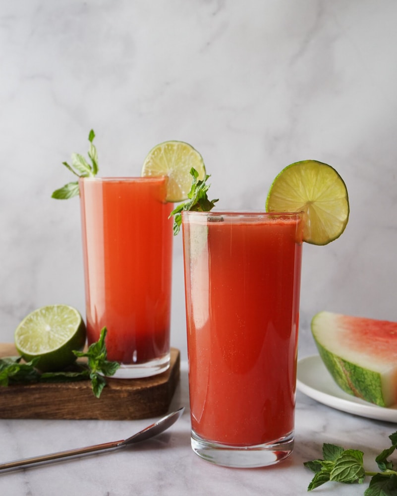 Watermelon Juice with Mint.
