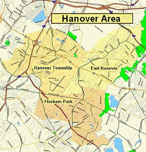 Map Hanover Area Chamber Of Commerce Hanover Area New Jersey NJ Map Hanover Area 