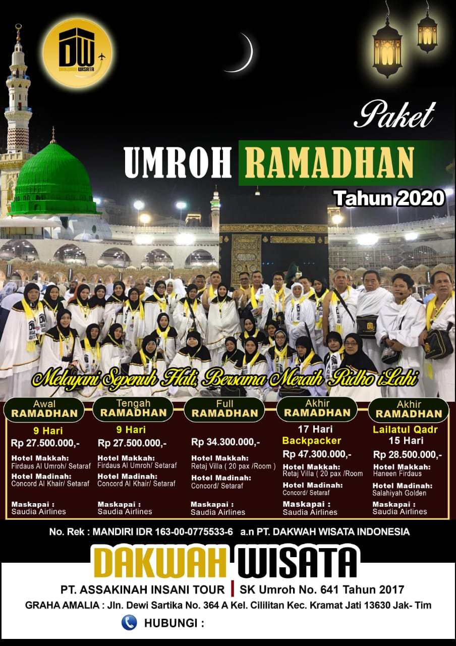 Paket backpacker ramadhan 2018 terdapat 3 pilihan: Umroh Full Ramadhan