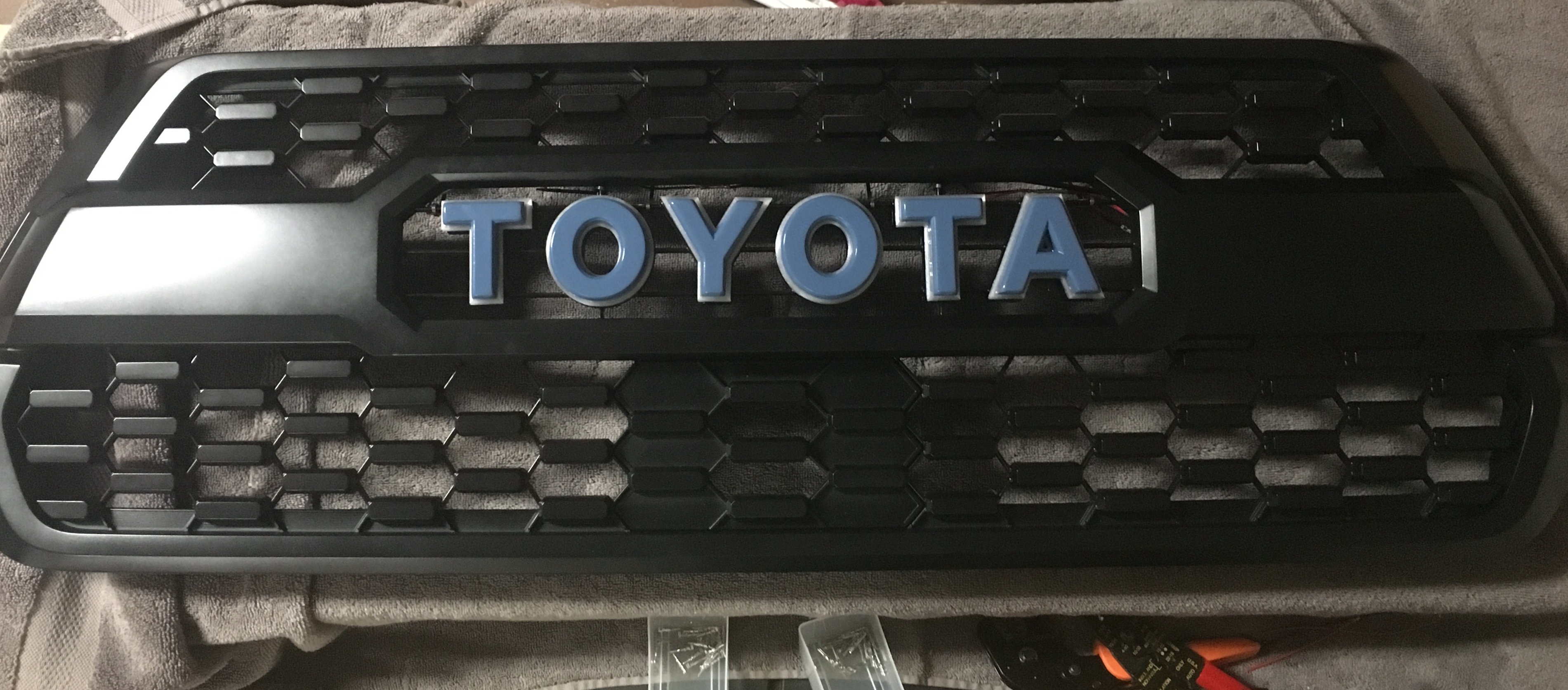 Custom led backlit tacoma trd pro grill letters