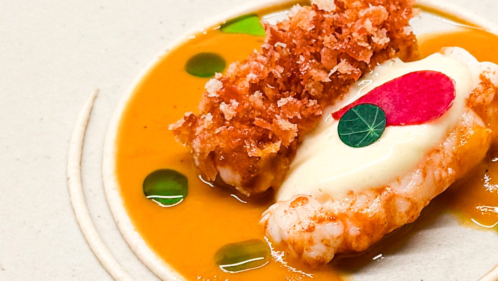 Langoustine met bacon en bloemkool