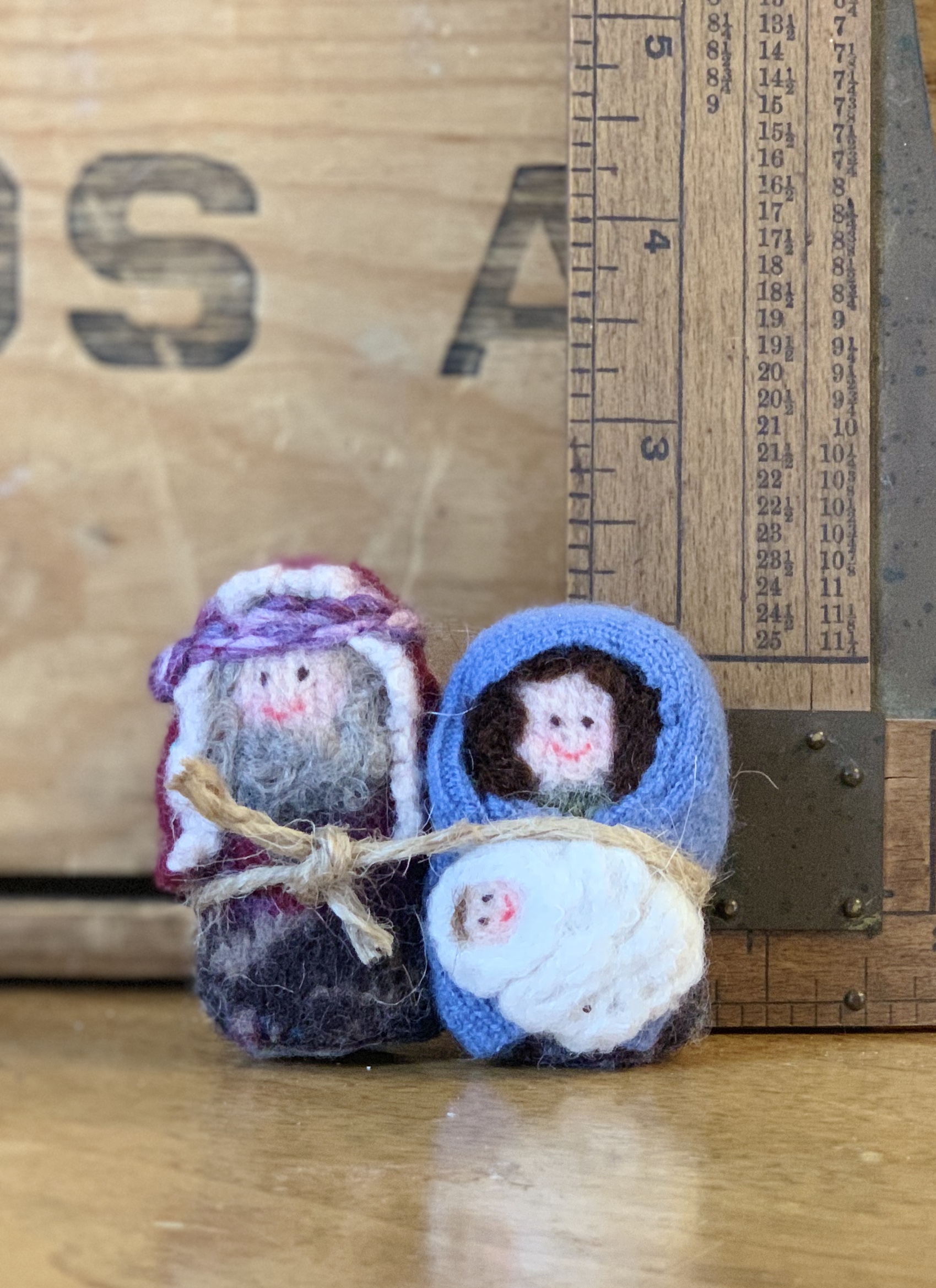 Handmade Felted Nativity 2 piece Set PreOrder hart of the mountain