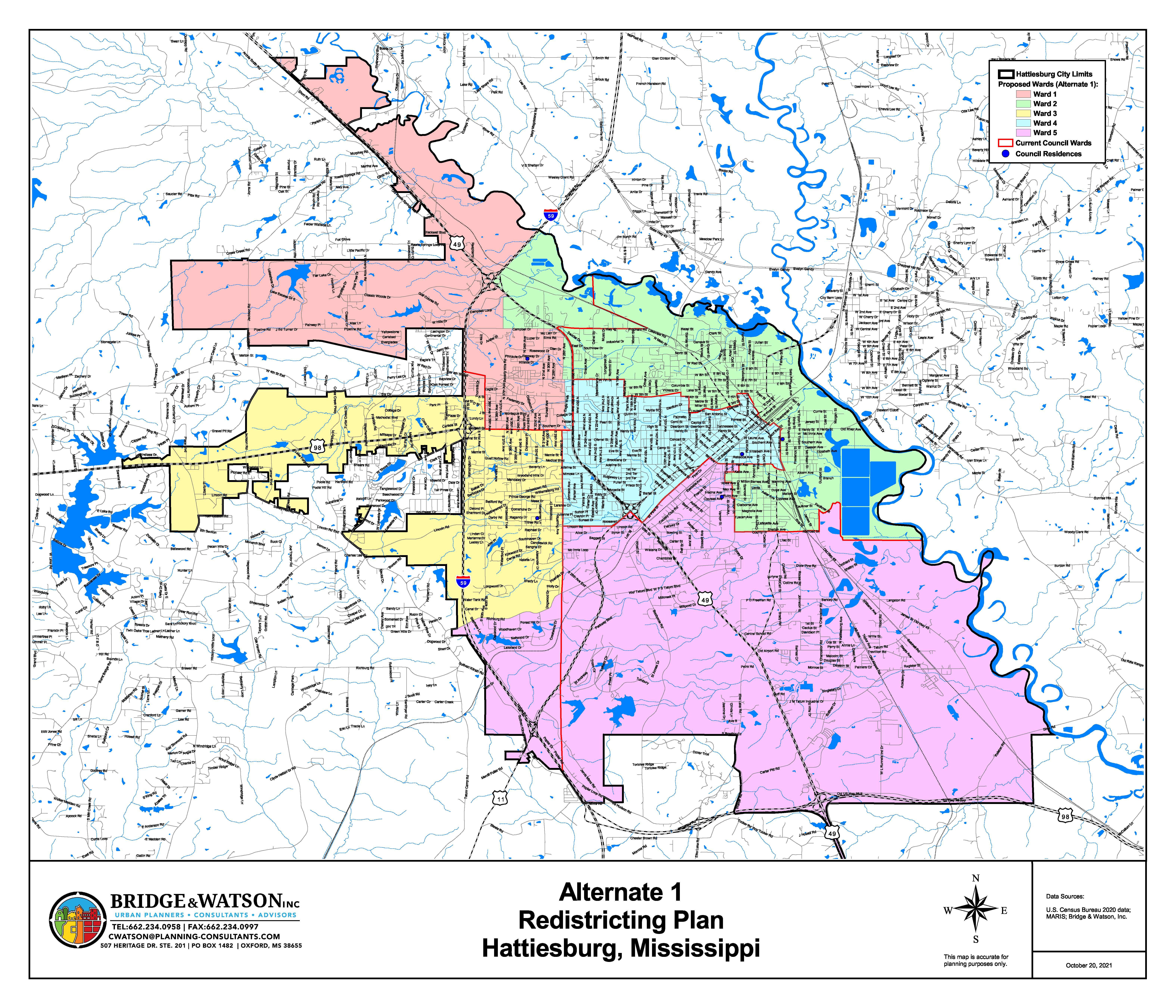 2021 City Of Hattiesburg Proposed Plan Alternate 1 Map 
