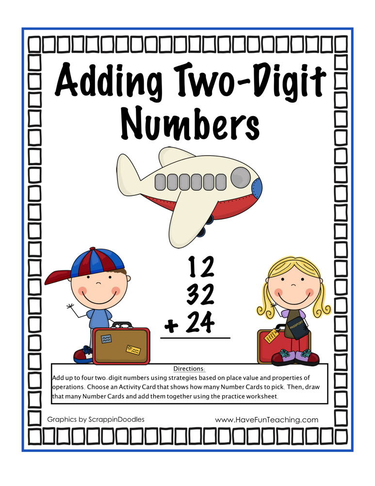 (3 + 2 = 5. Adding Two Digit Numbers Activity Have Fun Teaching