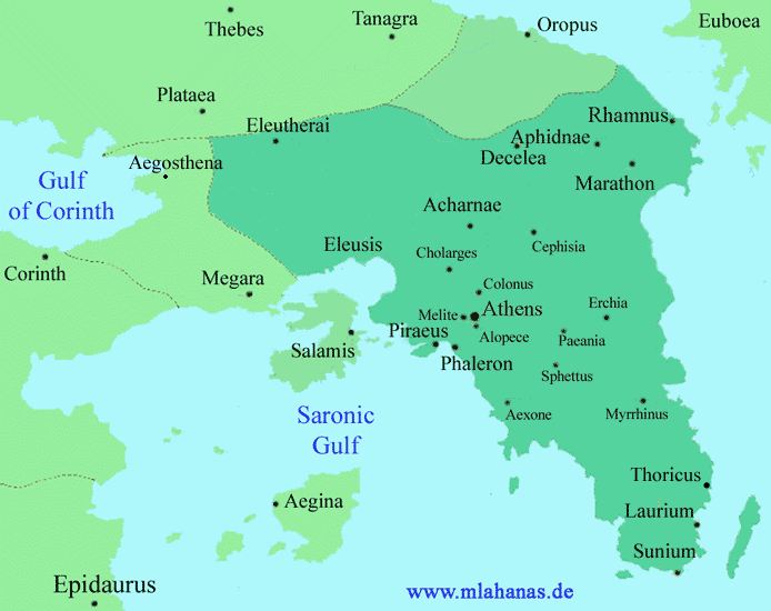 Ancient Attica Map Attica 