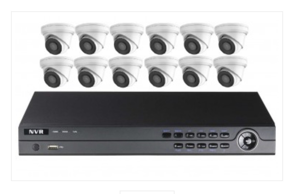 16-Channel 4MP IP Camera Kit with 12 Turret Cameras and 4TB HDD