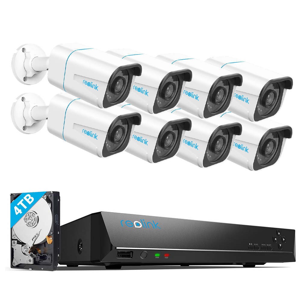 Refurbished Reolink 8-Camera RLC-810A 4K PoE System with 16CH NVR and 4TB HDD