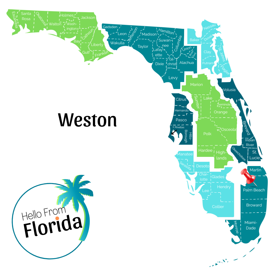 Weston Hello From Florida Weston Map 