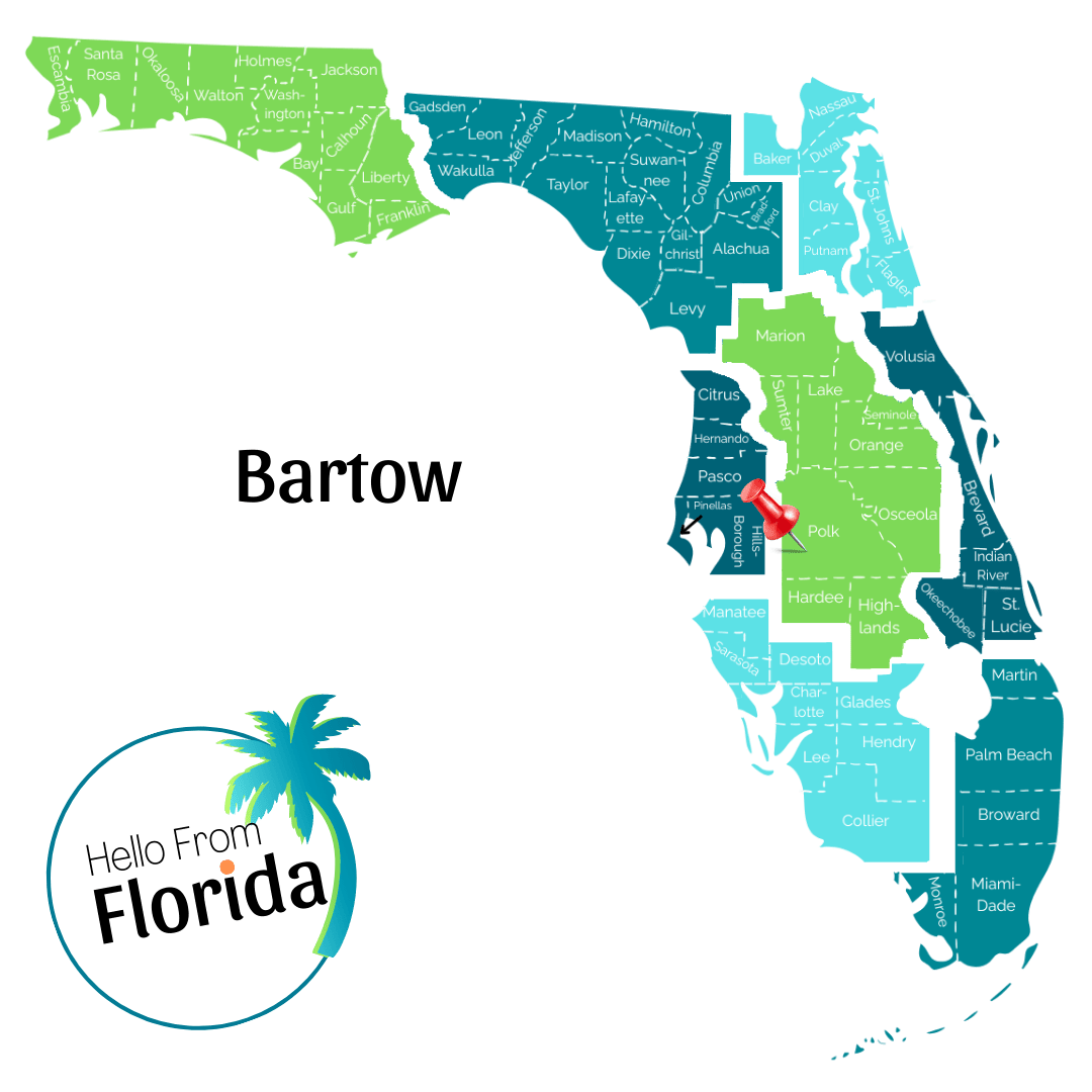 Bartow Hello From Florida Bartow Map 