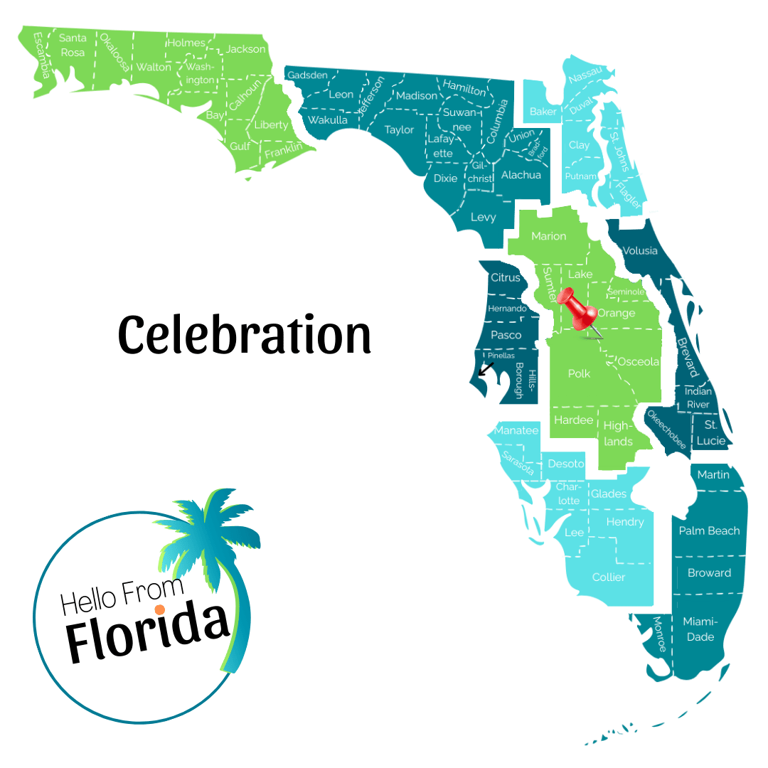 Celebration Hello From Florida Celebration Map 