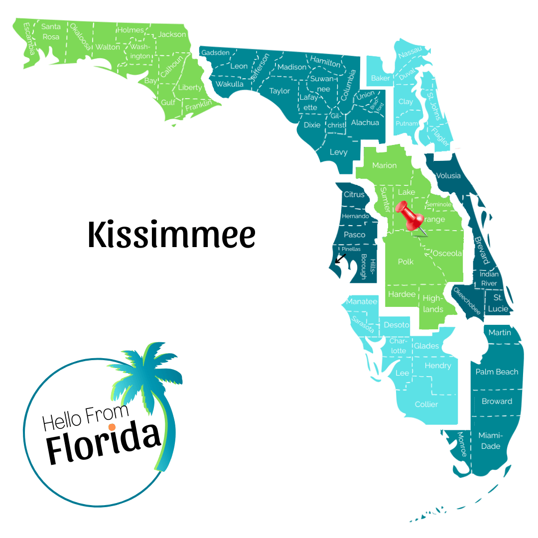 Kissimmee Hello From Florida Kissimmee Map 