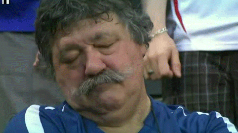 A French man sleeps at Euro 2012.