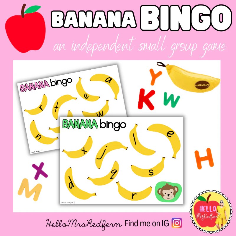 Banana Bingo Hello Mrs Redfern