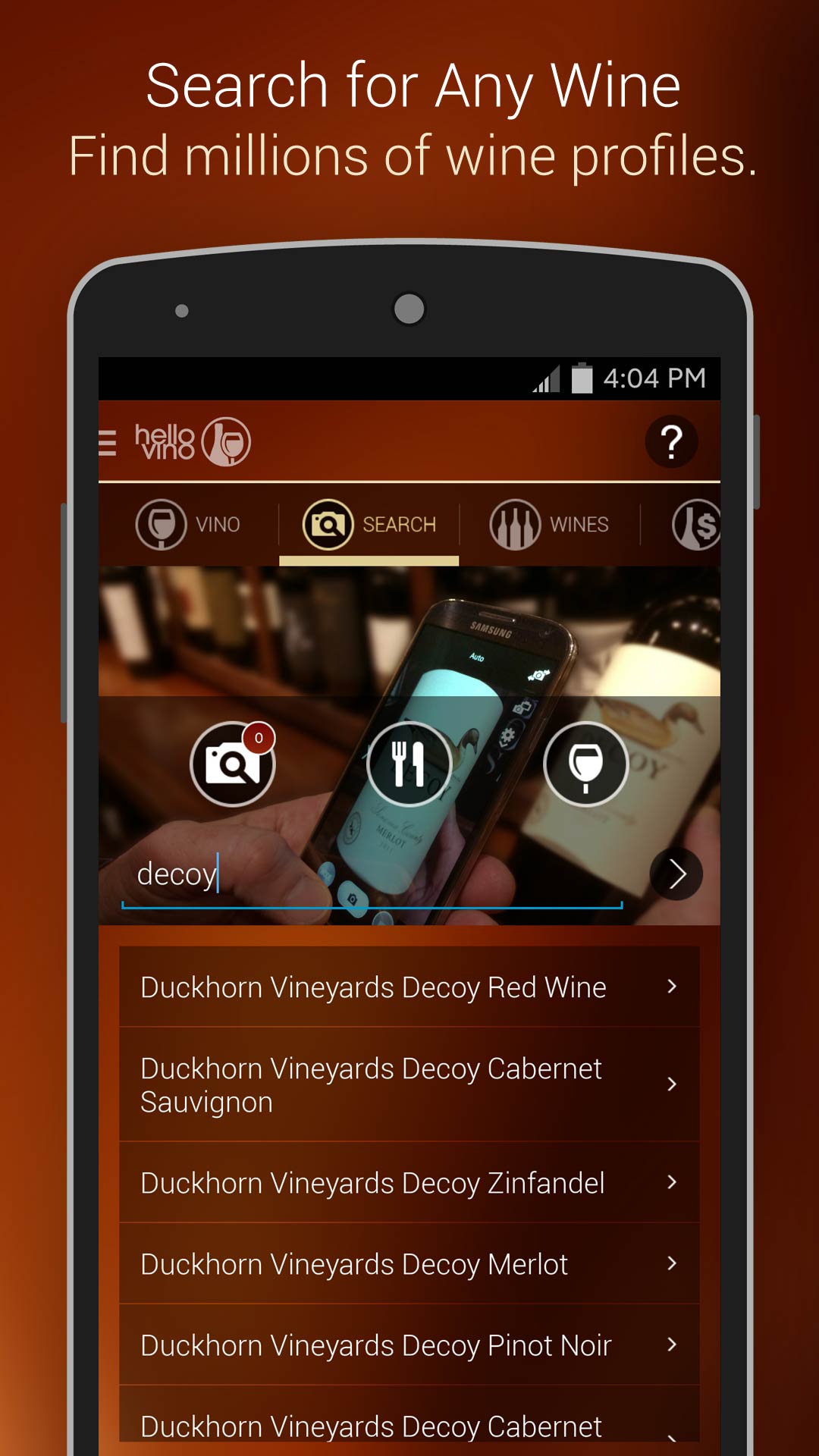 Wine app for android