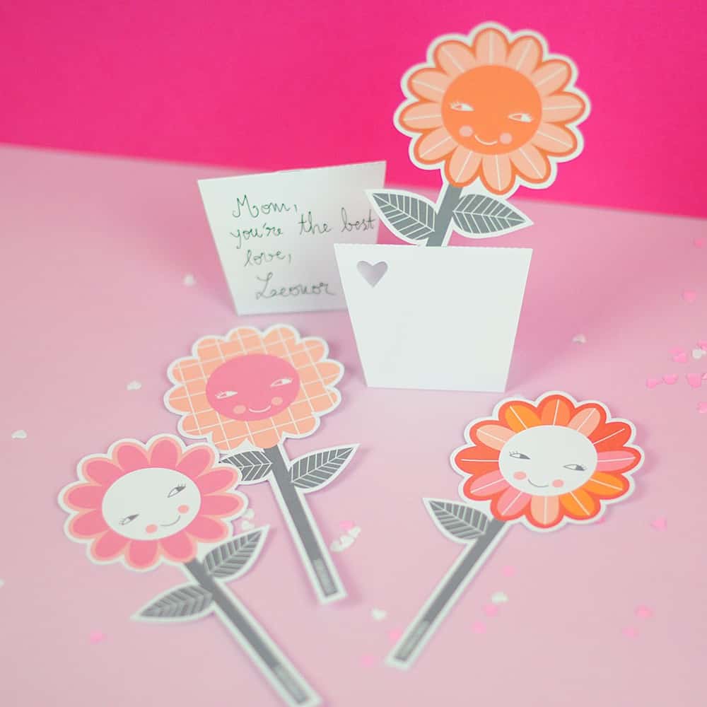 paper flower vases with free printable hello wonderful