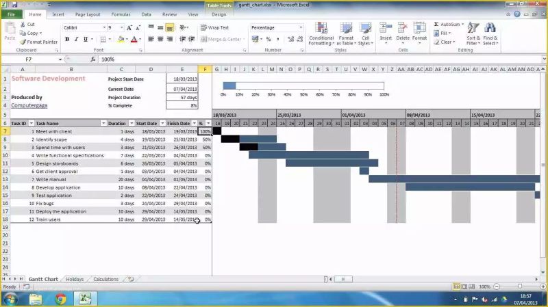 Project Management Excel Gantt Chart Template Free Of Project And Task Management Excel Template - Best Sunset Arts in 8K