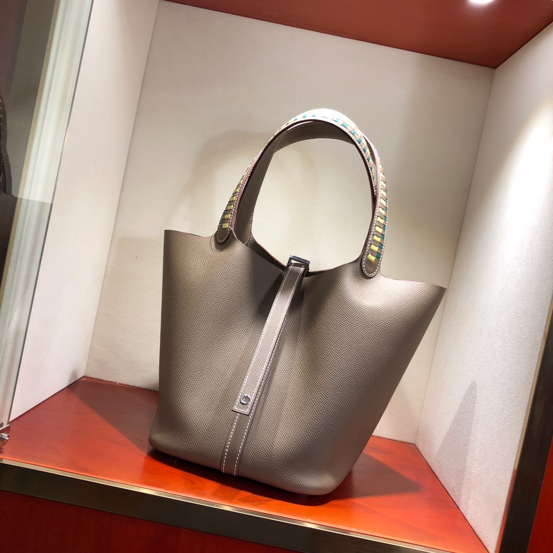 【HERMES】ピコタンロックMM ローズアザレ シルバー金具 エルメス ピコタンロック MM ローズアザレ トリヨンクレマンス