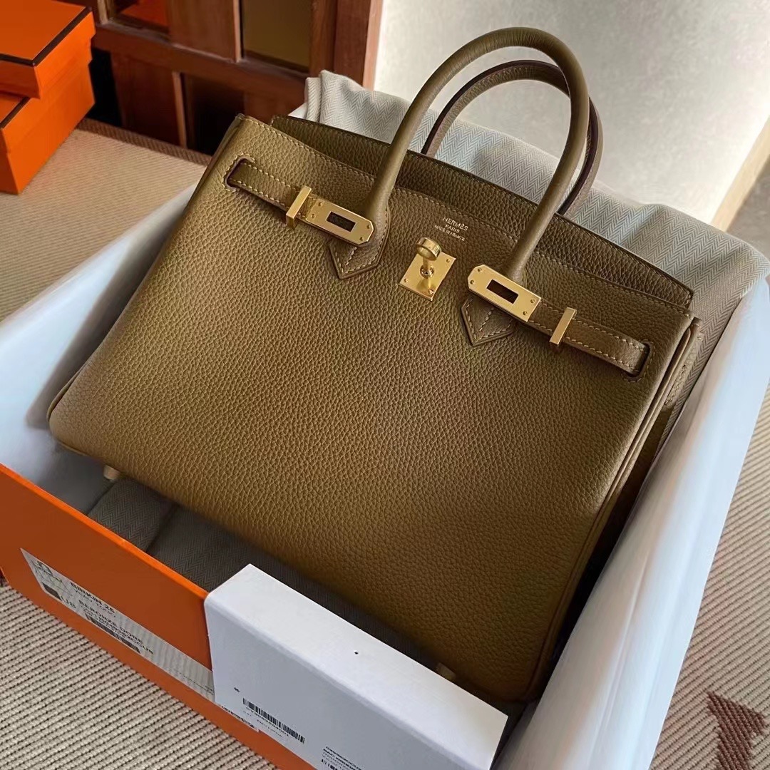 エルメス バーキン25 ブロンズドレ トゴ ゴールド金具【N品】 - 画像 (5)