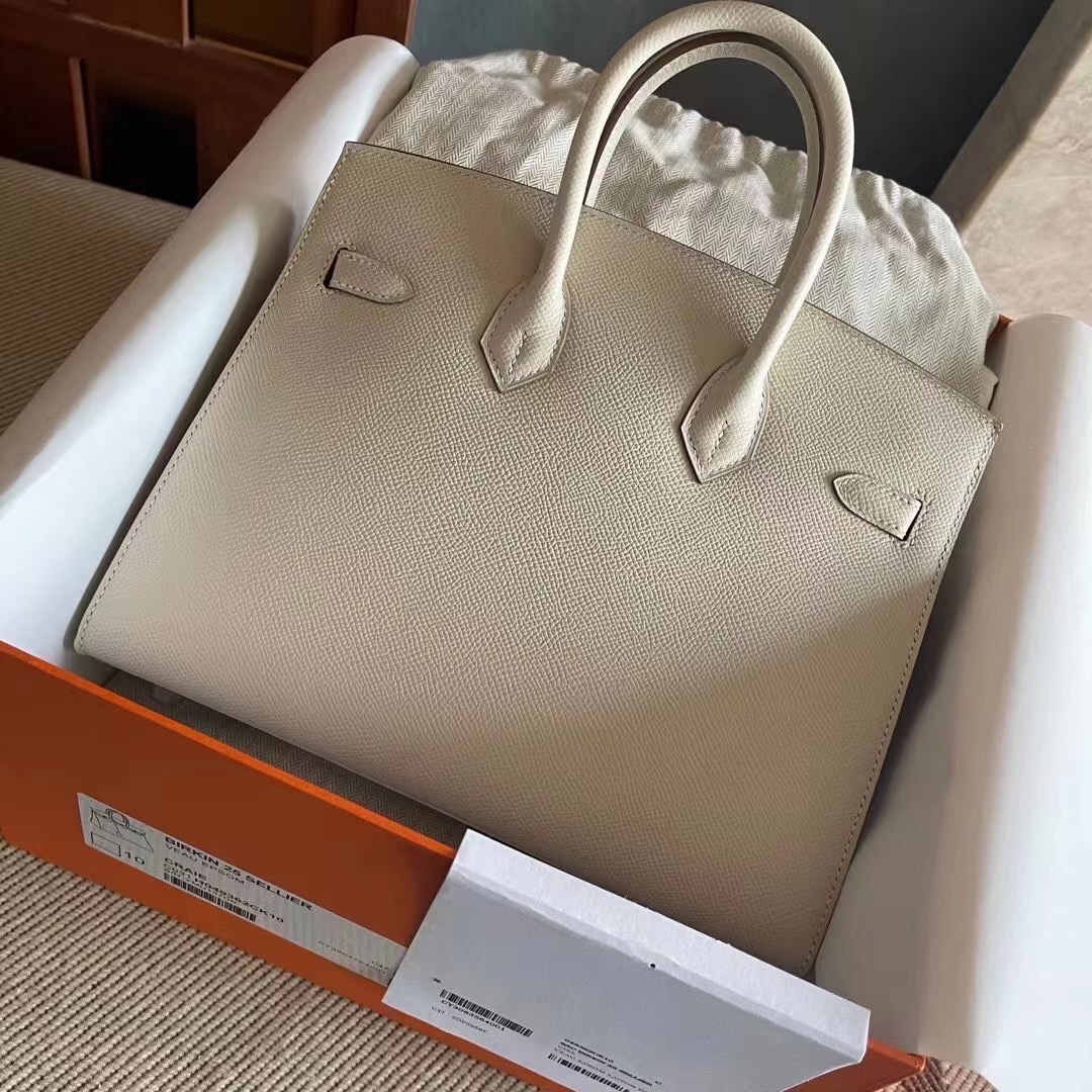 エルメス バーキン25 セリエ クレ ヴォーエプソン シルバー金具【超N品】 - 画像 (2)